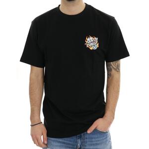 T-SHIRT FLAMING DICE NERO
